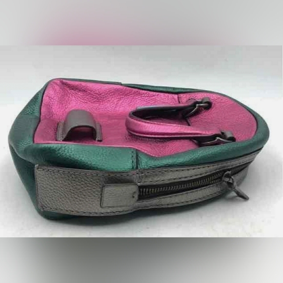 COACH Multicolor Andi Colorblock Metallic Satchel Purse Handbag Tote - Picture 7 of 8